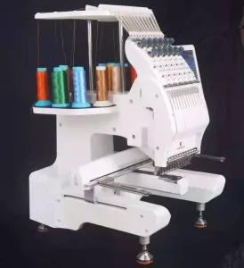 Flat Hat Embroidery Machine working example
