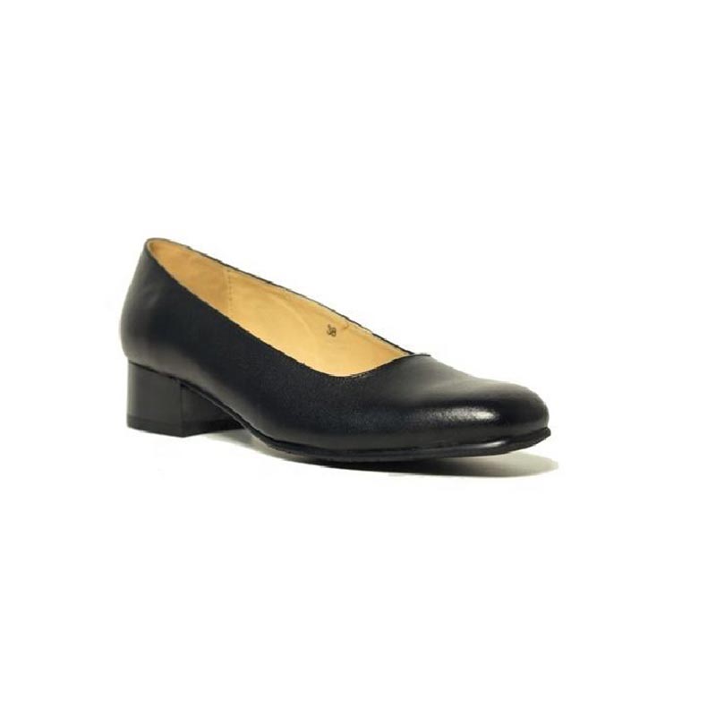 Black Leather Office High Heel Women Ladies Shoes