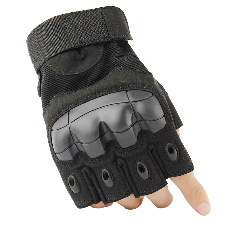Tactical Rubber protection Half-finger gloves